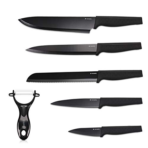 Navaris 6-częściowy zestaw noży, zawiera: obieraczkę - 5 x nóż kuchenny ze...