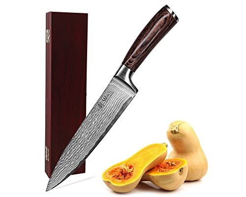 Wakoli EDIB nóż ze stali damasceńskiej, 20 cm, ostrze, z 67 warstw, nóż...