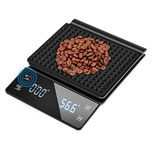 Suewidfay Cyfrowa waga do kawy z timerem, elektryczna waga kuchenna 0,1 g/3 kg...