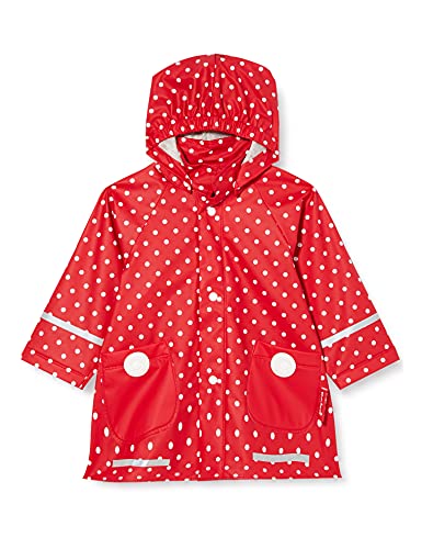 Playshoes Dziewczęcy płaszcz przeciwdeszczowy w kropki, 8 – czerwony, 80 cm