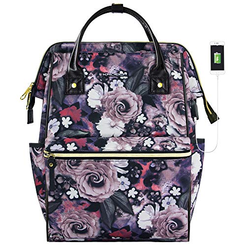 KROSER Plecak na laptopa 15,6 cala stylowy plecak szkolny na komputer z portem...