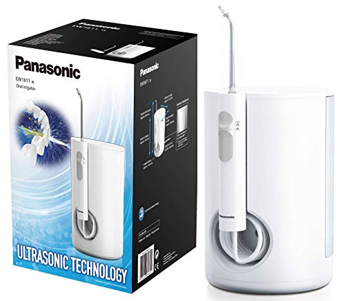 Panasonic EW1611W503 Stacjonarny elektryczny irygator do jamy ustnej (technologia ultradźwiękowa, 10 poziomów mocy, duży zbiornik w kompaktowej przestrzeni) biały