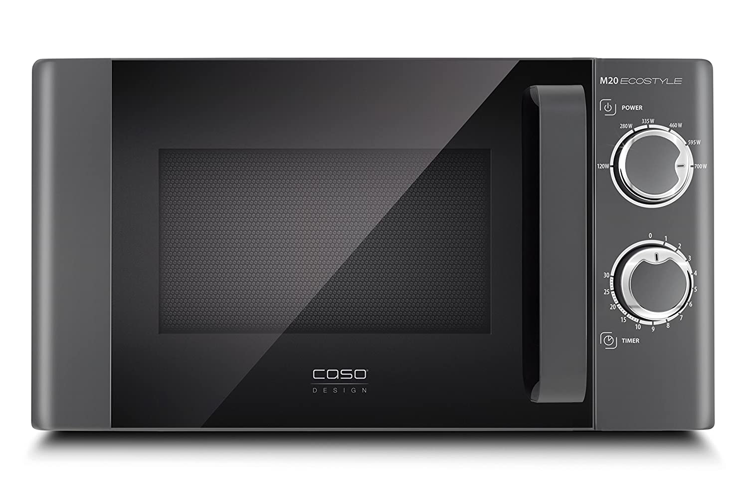 CASO | M20 Ecostyle kuchenka mikrofalowa | łatwa obsługa, pojemność 20 l, moc 700 W, talerz obrotowy Ø 24,5 cm, antracyt