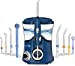 Aquapik Pro - Oral Irrigator - Profesjonalny irygator dentystyczny, 8 dysz, 10 poziomów mocy, zbiornik 600 ml.  Zalecana przez dentystę torba podróżna i butelka na wodę (niebieska)