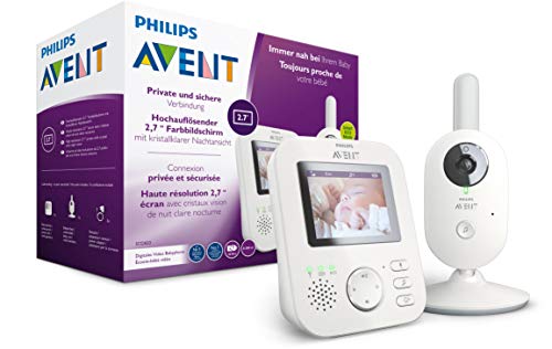 Philips AVENT: SCD833/26 Video-Babyphone mit 2,7 Zoll Farbdisplay und ECO-Mode, Ersatzakku für Elterneinheit erhältlich