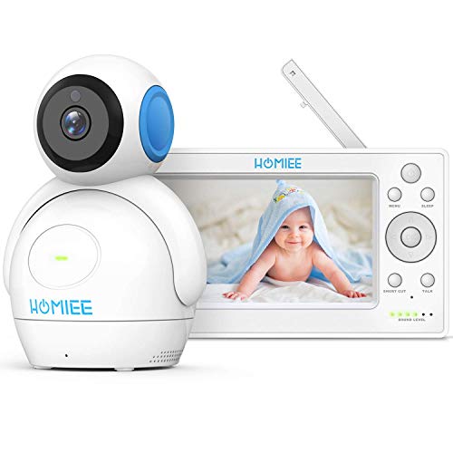 HOMIEE: Babyphone mit 360° Baby Kamera, 5 Zoll LCD Monitor und 300m Reichweite