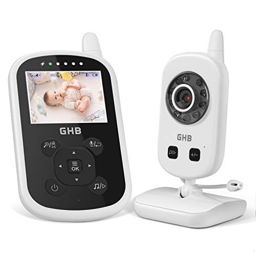 GHB Babyphone mit Kamera Video Baby Monitor 2,4 GHz Gegensprechfunktion ECO Modus Nachtsicht Temperatursensor...