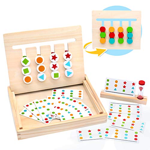 Montessori Spielzeug Holz Puzzle Sortierbox Kinder Lernspielzeug mit Sanduhr Geschenk Spiele ab 3 4 5 Jahren...