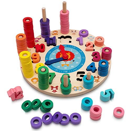 Hi!Leon 2-in-1 Montessori-Spielzeug zum fantasieanregenden Spielen und Zahlen Lernen, Waldorf-Spielzeug und...