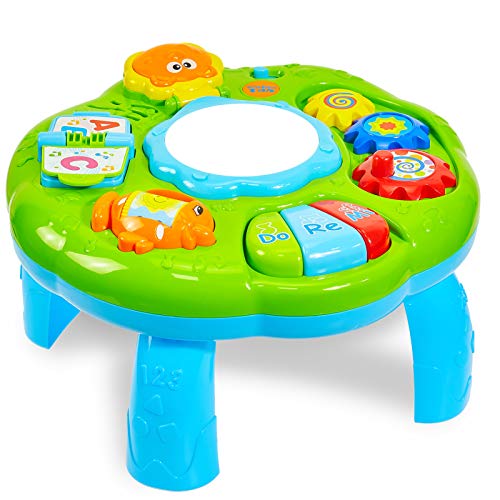 HERSITY Baby Spieltisch Musikspielzeug Spiel Lerntisch Activity Table Babyspielzeug Geschenk für Kinder ab 18...