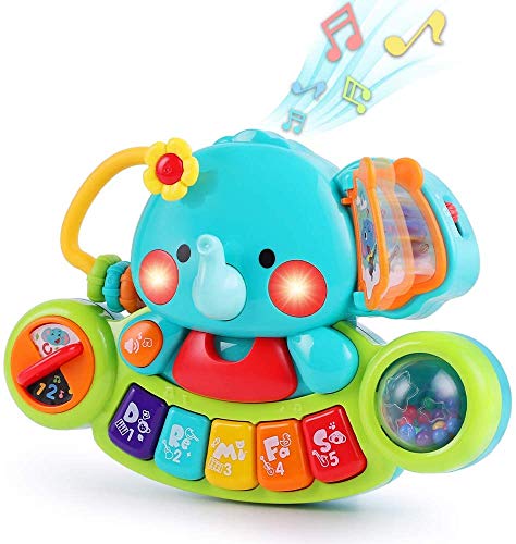 LUKAT Baby Musik Spielzeug für 6 9 12 18 Monate Kleinkinder, Elefant Musikspielzeug mit Licht & Ton...