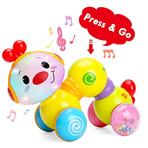 TINOTEEN zabawki dla dzieci, maluch muzyczne pełzające zabawki gąsienicowe dla niemowląt małych dzieci 6 9 12 18 miesięcy