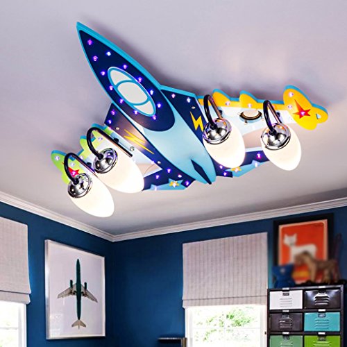 Ali Kinderzimmer Deckenlampe Jungen Kreative Flugzeug Lichter Schlafzimmer LED Augenschutz Mädchen Karikatur...
