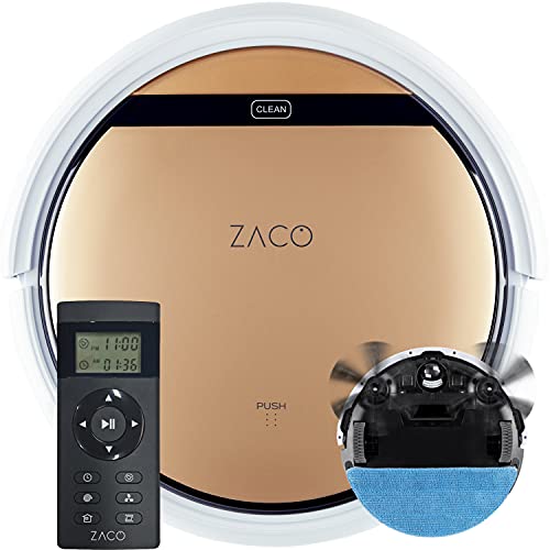 ZACO V5sPro Saugroboter mit Wischfunktion, automatischer Staubsauger Roboter, 2in1 nass Wischen bis zu 180qm...
