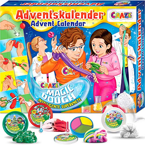 CRAZE Adventskalender 2020 MAGIC DOUGH magische Knete + Zubehör kreativer Knetspaß für Kinder und...