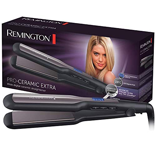Remington Glätteisen breit Pro-Ceramic Extra (extra breite 45mm Stylingplatten -speziell für dickes,...
