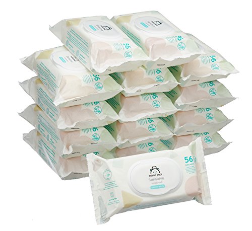 Amazon Marke - Mama Bear Sensitive Baby-Feuchttücher - 15er Packung (840 Tücher)