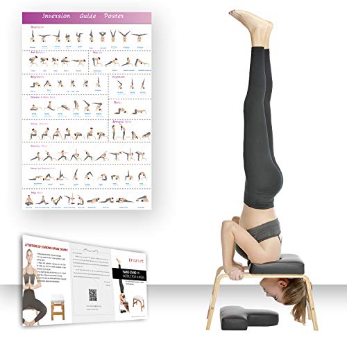 Restrial Life Yoga Headstand Bench-Stand Yoga Stuhl für Familie, Fitness-Studio - Holz und PU-Pads -...