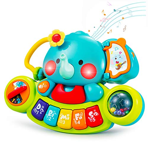 HOLA Musik Baby Spielzeug 6 9 12 Monate, Baby Musikspielzeug Klavier Kinder Elefant Piano mit Liedern...