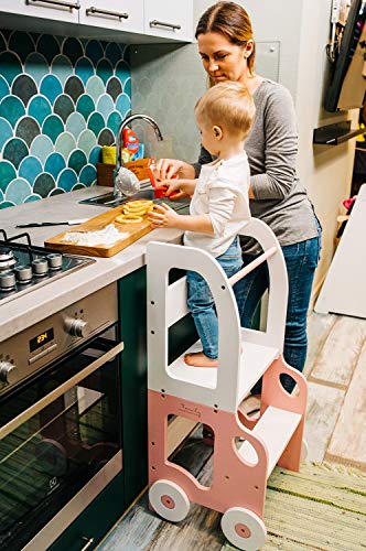 Pomocnik kuchenny Montessori, można łatwo przekształcić w stół i/lub krzesło