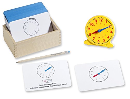 endlich die Uhrzeit verstehen mit Lernuhr, 110 Lernkarten inkl. Selbstkontrolle, Montessori-Lernmaterial