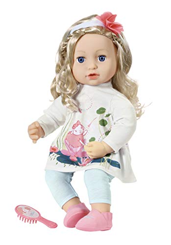 Zapf Creation 706381 Baby Annabell Sophia 43 cm - miękka lalka z długimi włosami, opaską do włosów, szczotką do włosów, ...