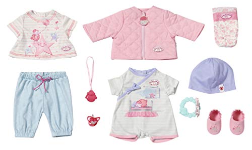 Zapf Creation 703267 Baby Annabell zestaw kombi ubranka dla lalek 43 cm, 12-częściowy zestaw składający się z kurtki dla lalek, ...