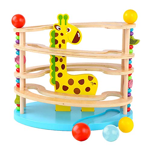 Drewniane zabawki BeebeeRun dla małych dzieci ， drewniany wybieg z marmuru, wybieg z marmuru z 3 kulkami, premium ...