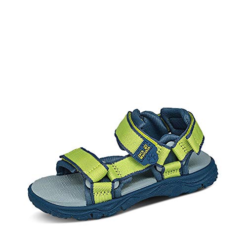 Jack Wolfskin Boys Unisex Dzieci Seven SEAS 3 K Sportowe sandały, zielone (limonkowe / niebieskie 4171), 29 EU