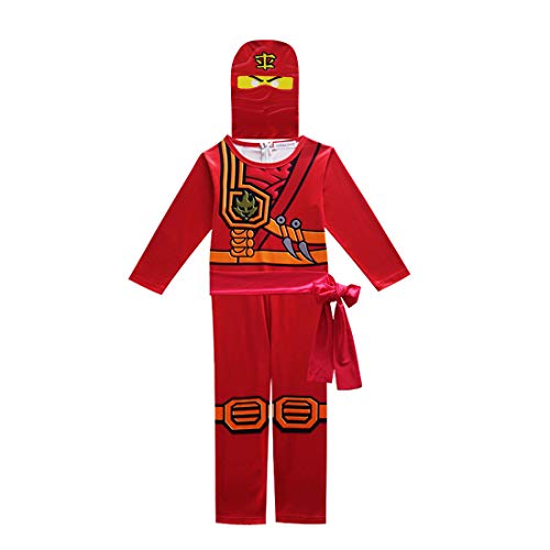 Thombase Ninja-Krieger-Verkleidung, Kostüm für Jungen, Kinder, Cosplay und Kostümparty, Kleidung mit Waffe...