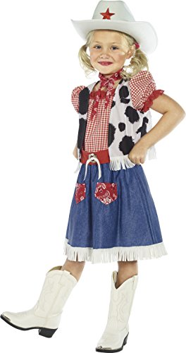 Kostium kowbojki dla dzieci Smiffy, kochanie, sukienka, kamizelka, szalik, pasek i czapka, rozmiar: M, 36328