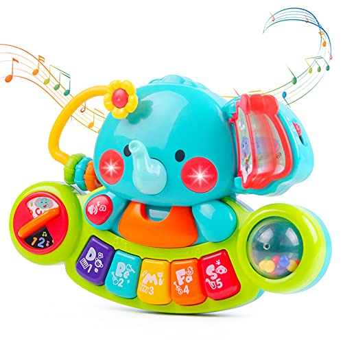 Eutionho Baby Musikspielzeug für 6 9 12 18 Monate Kleinkinder, Elefant Klavier tastatur Musik Spielzeug mit...
