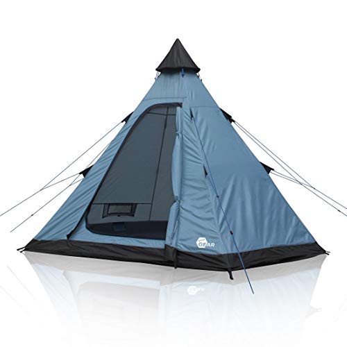 Twój namiot GEAR Lido 290 |  Namiot tipi dla 3 osób Taca podłogowa Ochrona UV 50+ środek odstraszający owady wysokość stojąca wodoodporna ...